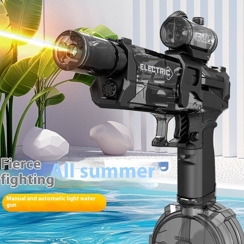 Electric Water Pistol Cool Light Full Automatic Water Spray Gun Summer Toy Sports Entertainment Children Gifts