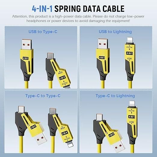 4 in 1 Spring Data/Charging Cable