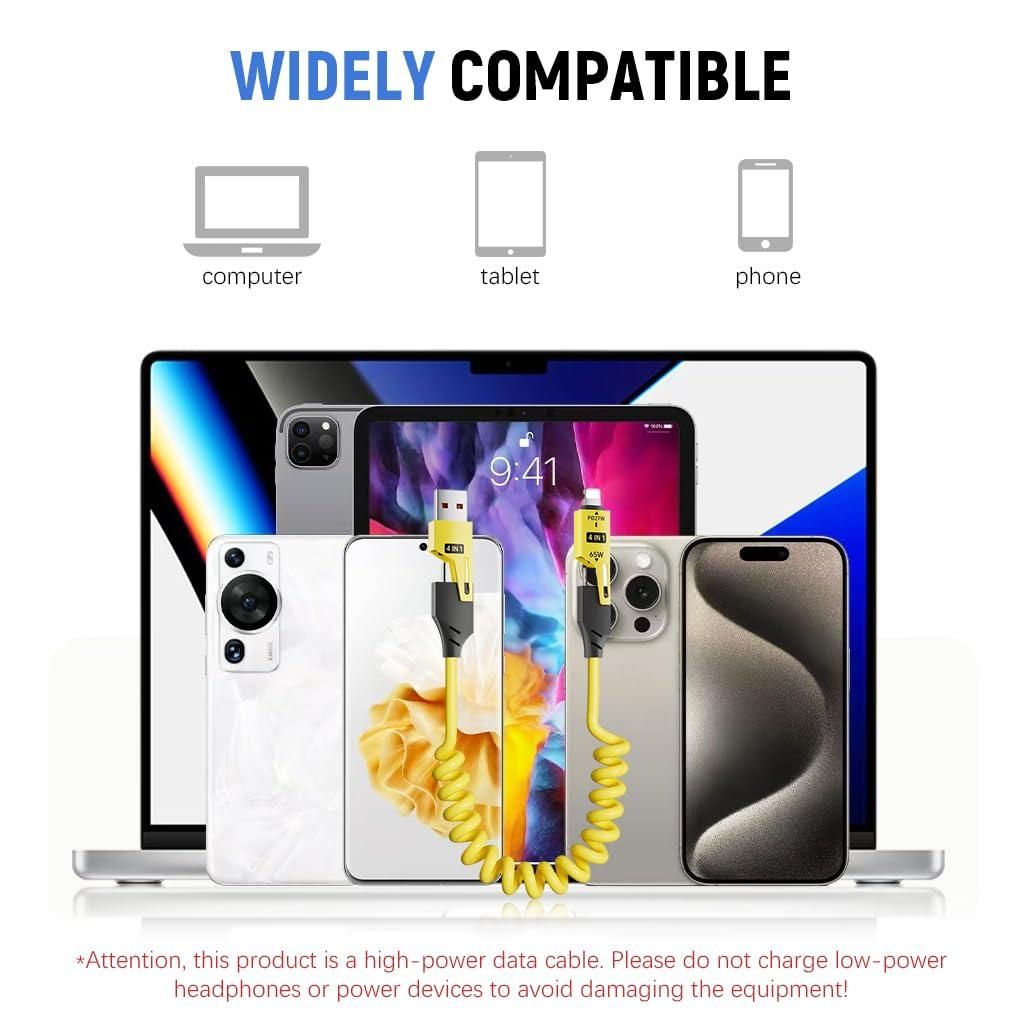 4 in 1 Spring Data/Charging Cable