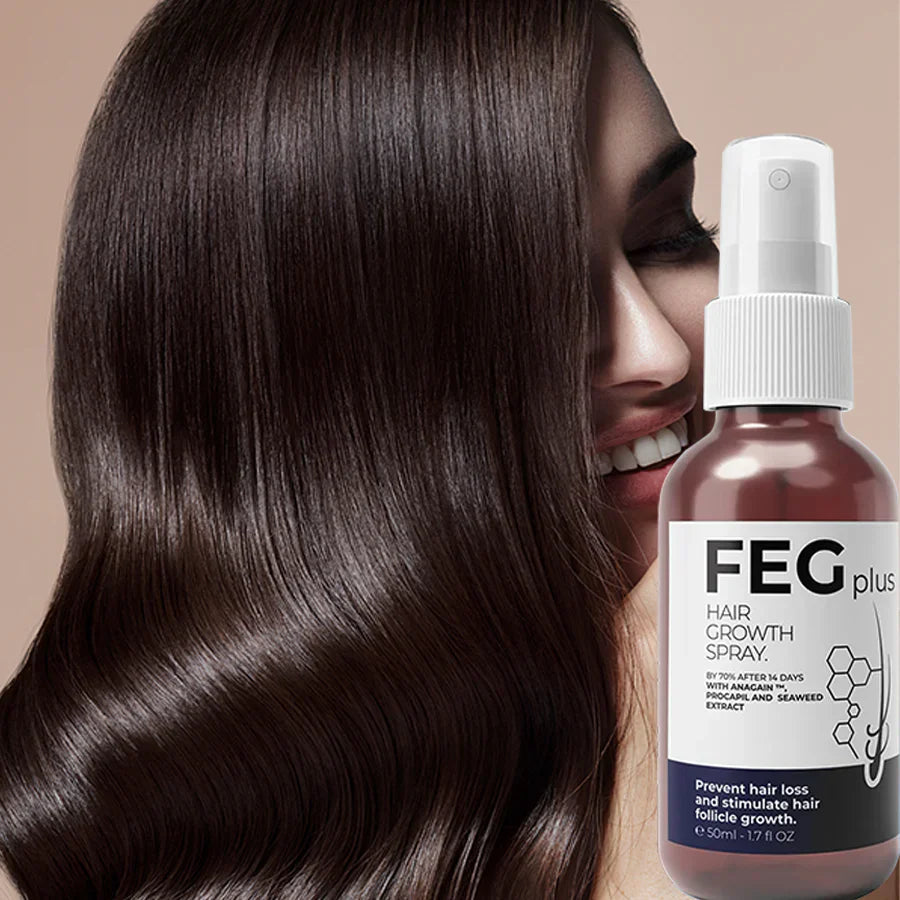 FEGPlus Official 100% Natural Hair Growth Spray - (Buy 1 Get 2 Free🔥)